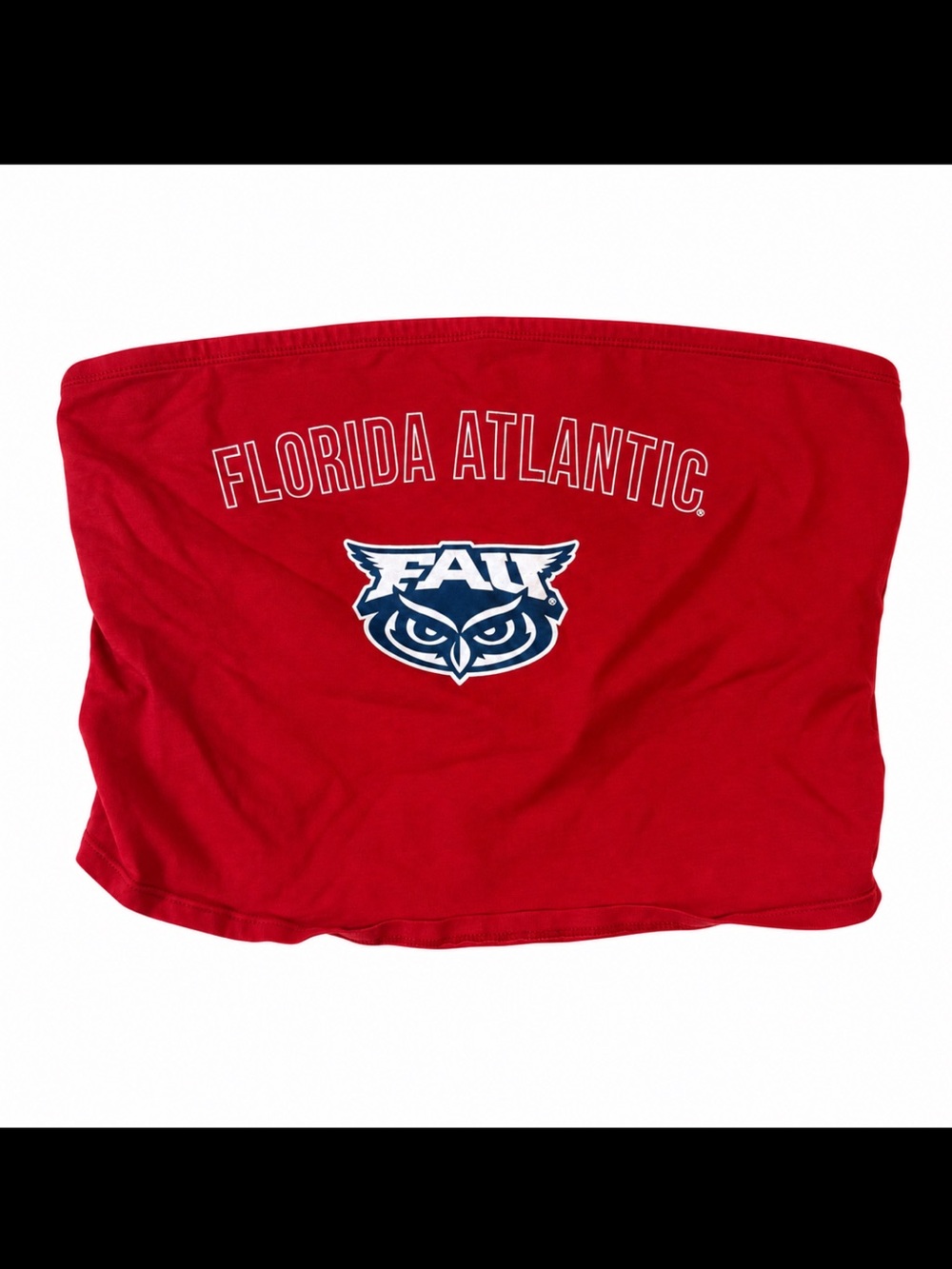 Red Florida Atlantic FAU Strapless Crop Top / tubetop